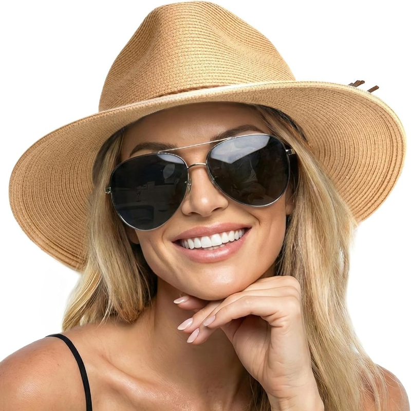 Bucket Hat Straw - 1 Buah Topi Pantai Jerami Musim