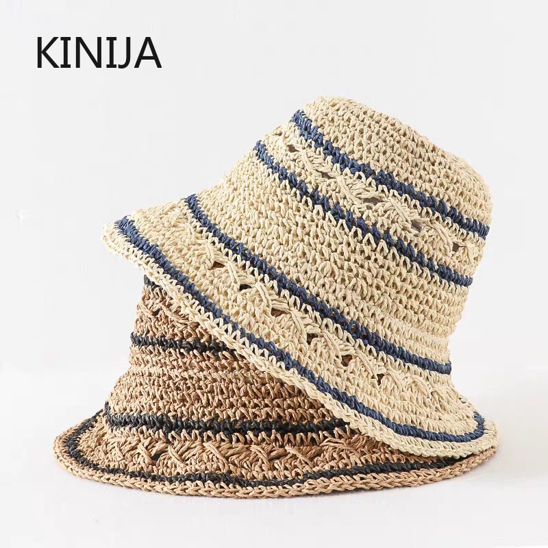 Topi Musim Panas Topi Jerami W - Bucket Hat Straw ulasan dan harga